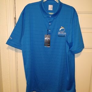 NWT Callaway Opti Dri Blue Short Sleeve Polo Shirt Men's sz XL W/Logo.